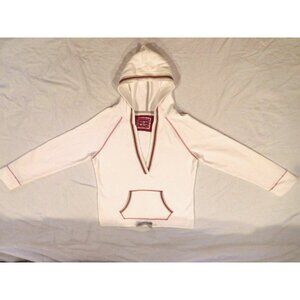 Sonoma Hoodie Sweatshirt M V Neck White Pullover